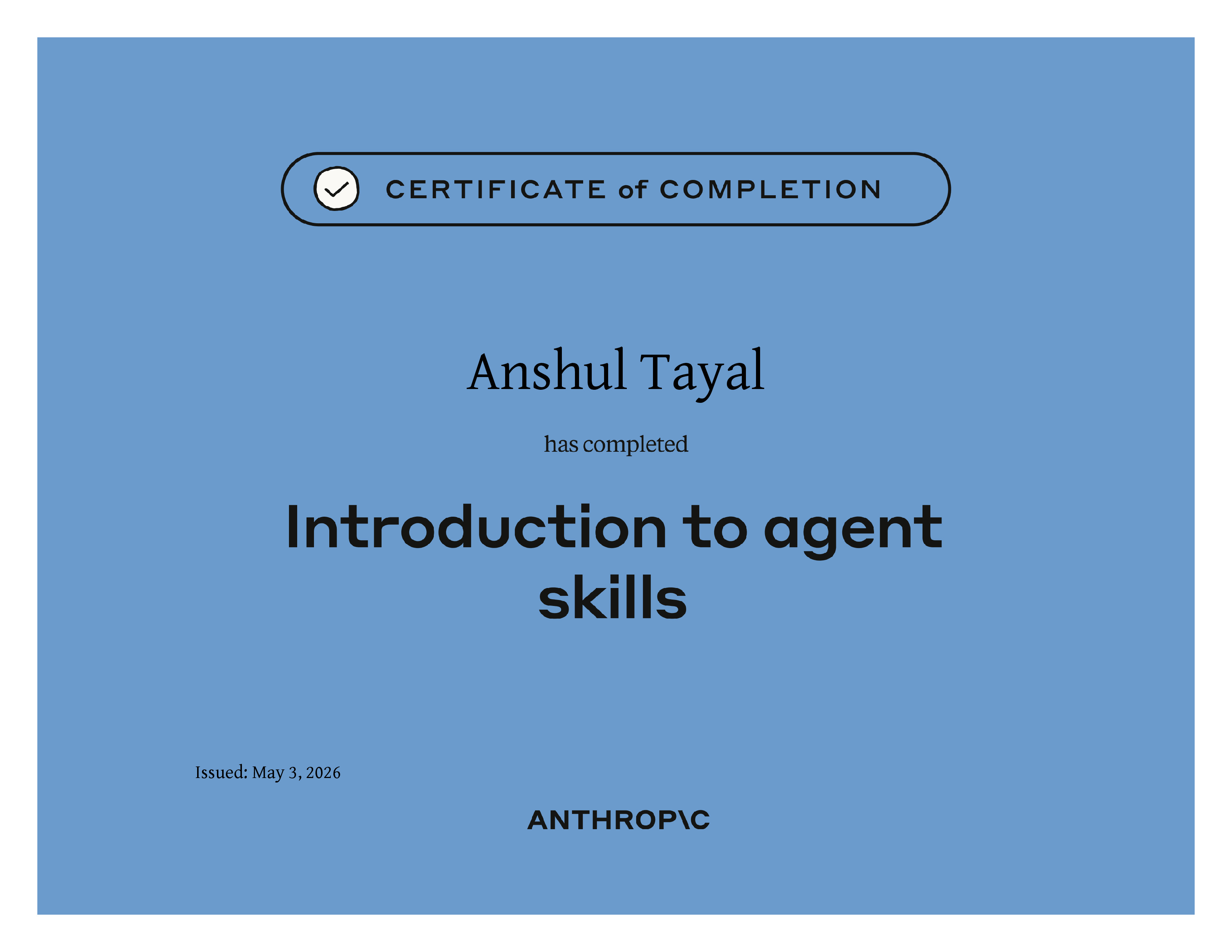 Introduction to agent skills certificate