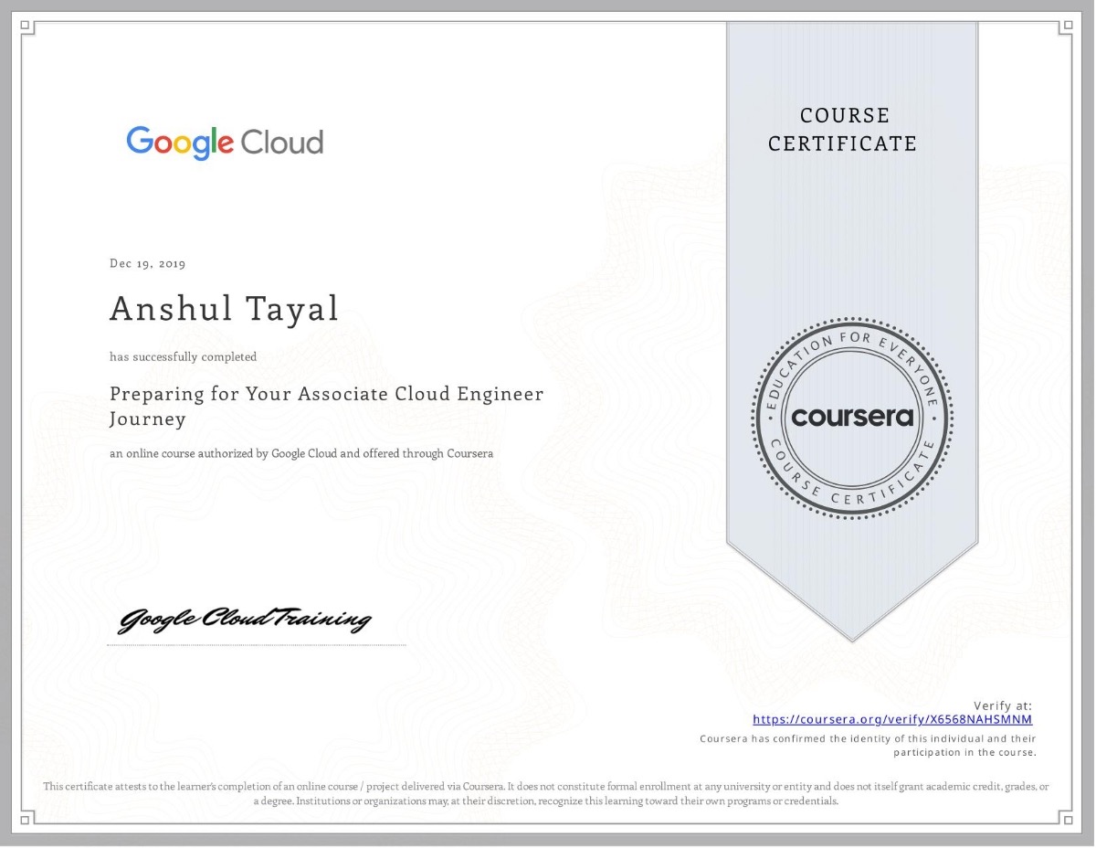 Preparing for Your Associate Cloud Engineer Journey certificate